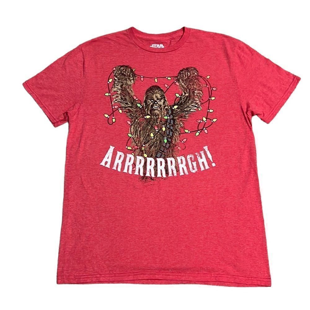 Star Wars T-Shirt Men’s Medium Chewbacca Christmas 